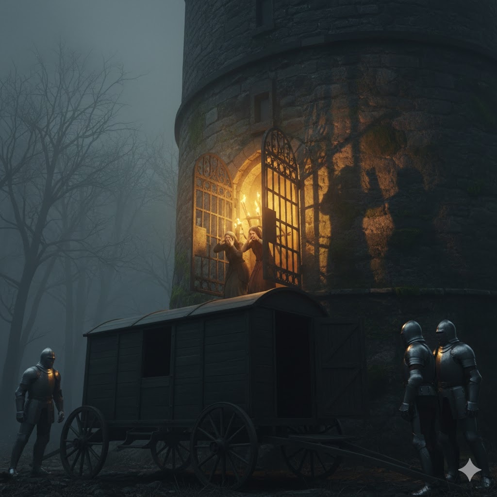 "Тюремный исход в новолуние", иллюстрация создана сетью Джемини