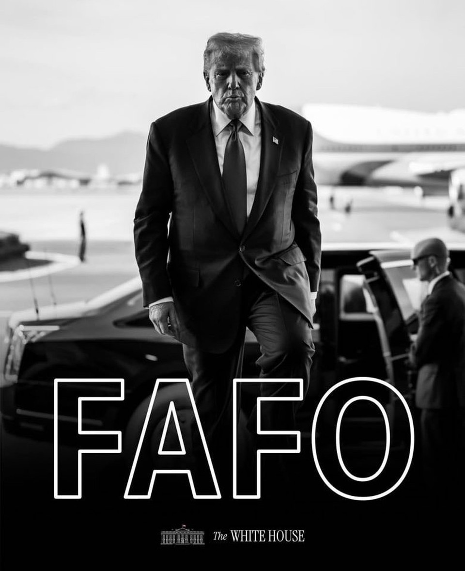    Белый дом опубликовал фото Трампа со сленговым выражением FAFO. Фото: аккаунт Белого дома в соцсетях