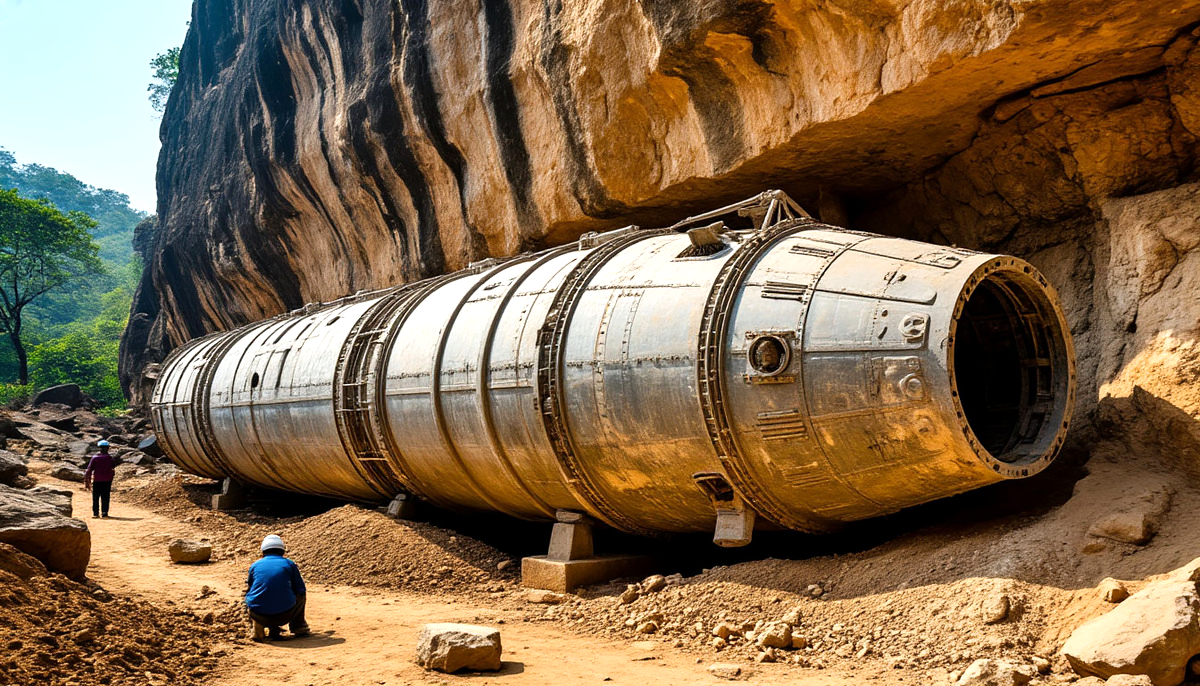 Фотореконструкция с места обнаружения древней виманы.