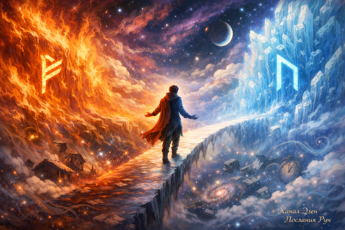 Руны Феху и Уруз для тех, кто устал бояться перемен: руническая практика, которая помогает пройти свой Гиннунгагап, перестать застревать в страхе и начать мягкую перезагрузку жизни, опираясь на силу рун и глубокое гадание на себе.