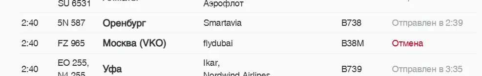    Фото: скриншот онлайн-табло аэропорта Пулково