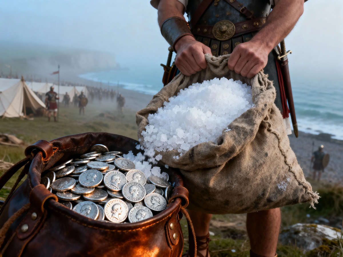 Легенда видит здесь платёж солью. Но это выдача стратегического ресурса — так государство превращало солдата из наёмника в обеспеченного, а значит, управляемого участника великой логистической машины.