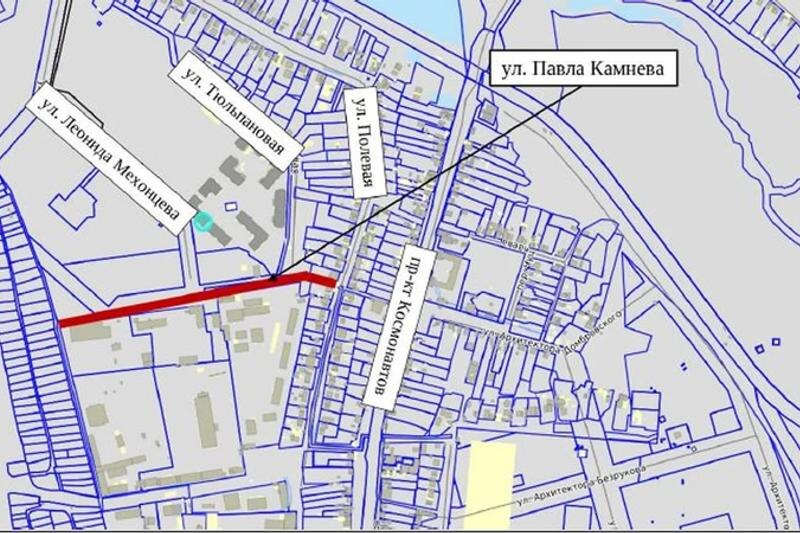    Будущая улица Павла Камнева. Скрин проектной документации