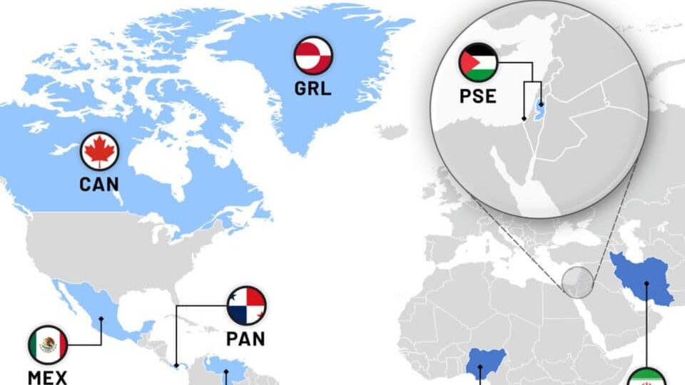 Инфографика: каким странам и территориям угрожал Дональд Трамп