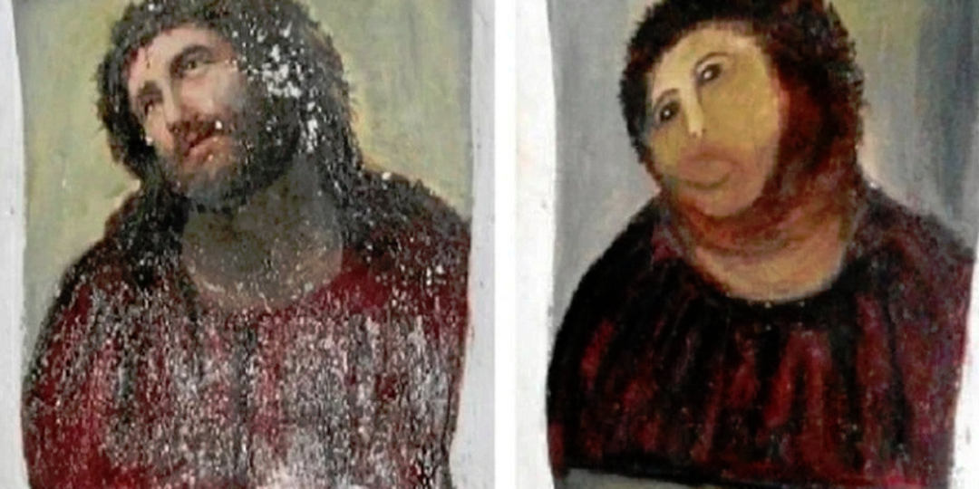 Старая испанка, прославившаяся тем, что испортила старинную фреску, что принесло доход городу