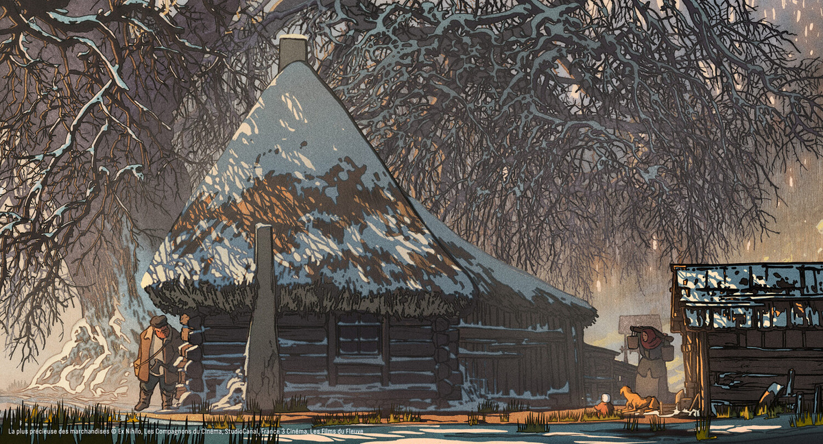 Кадр из фильма. Быт главных героев - дровосека и его жены, живущих где-то на оккупированных фашистами польско-литовских территориях в годы Второй мировой войны, - тяжёл и непригляден