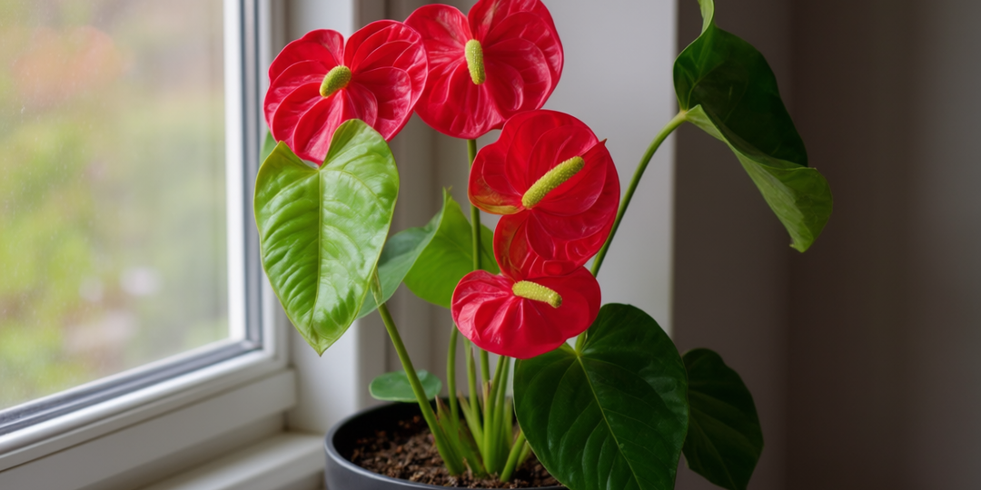 "Выдавливает" огромные бутоны через день — делаю 1 хитрый трюк с антуриумом в январе