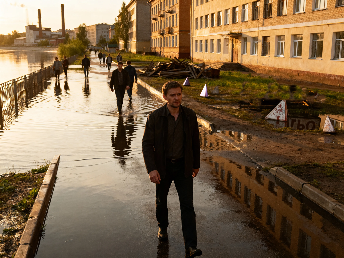 Эти люди глядят не на разлив реки, а на утверждённую сверху географию. Они — последние картографы мира, которого через сезон не станет. Вместо улиц здесь будет указано лишь: «Глубина 25 метров»