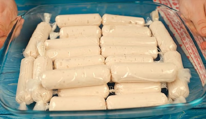 Быстрый рецепт домашних куриных сосисок по методу "2 кипятка" 