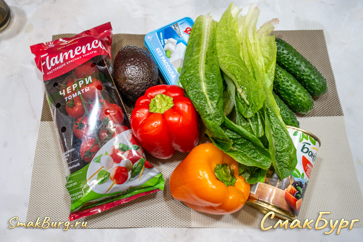 Полезные и вкусные исходные ингредиенты для нашего греческого салата