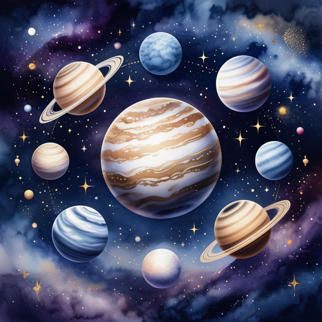 Планеты. Иллюстрация сгенерирована нейросетью