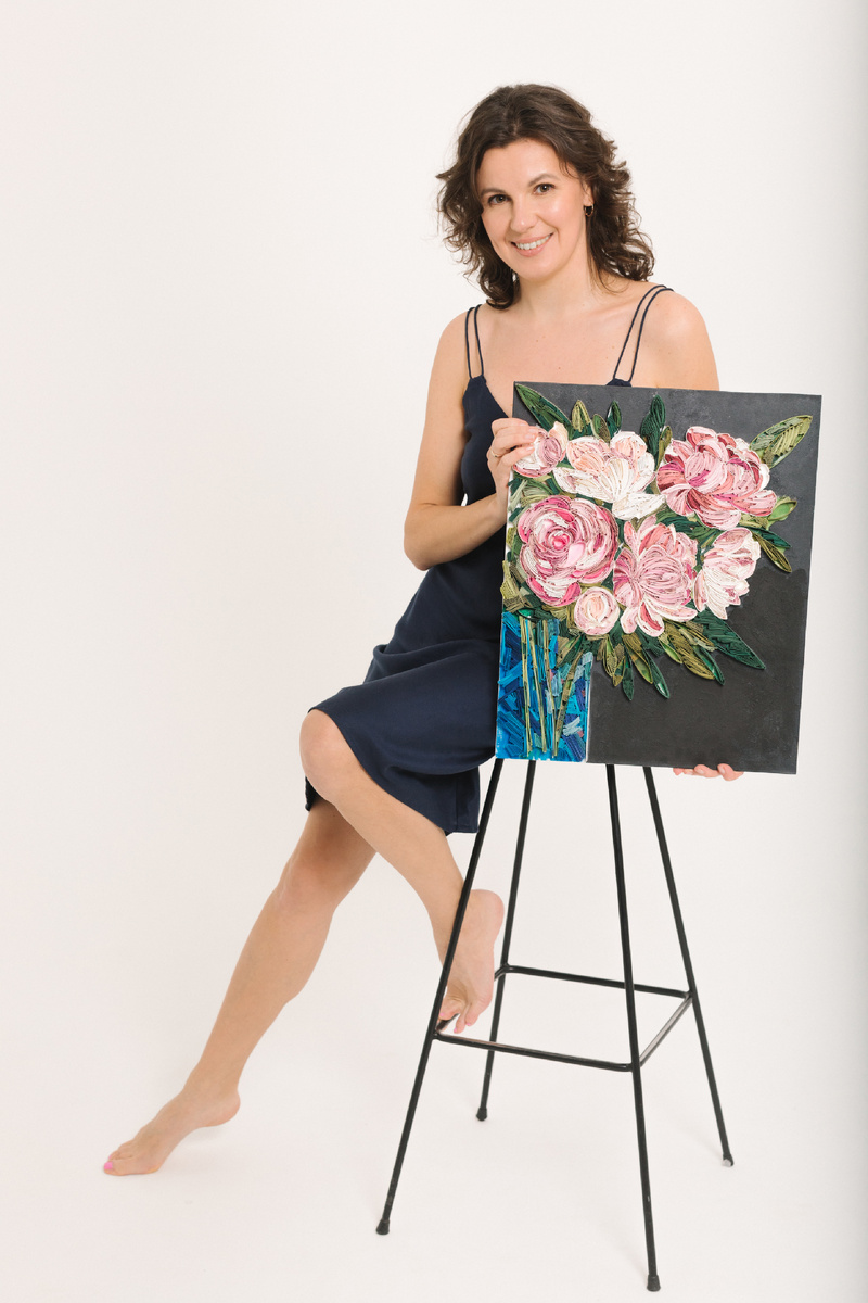 Букет с пионами