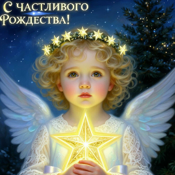 Рождественкая звезда. Картинка автора из нейросетей