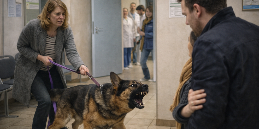 Собака кинулась на мужчину в коридоре клиники. Хозяйка извинялась, пока не увидела его вместе с её сестрой
