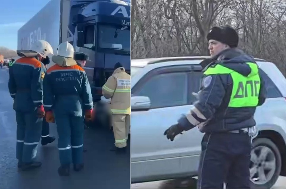    Представители экстренных служб ликвидируют последствия смертельного ДТП на М-4 "Дон". Фото: ГУ МЧС по Ростовской области/ГУ МВД по Ростовской области