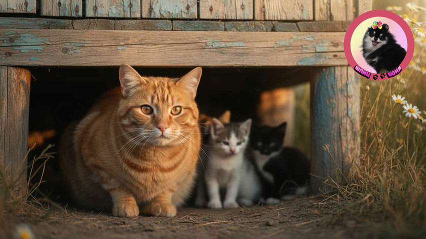 Кот прятался под веранду дачи и шипел на всех. Через неделю мы поняли — он охранял чужих котят