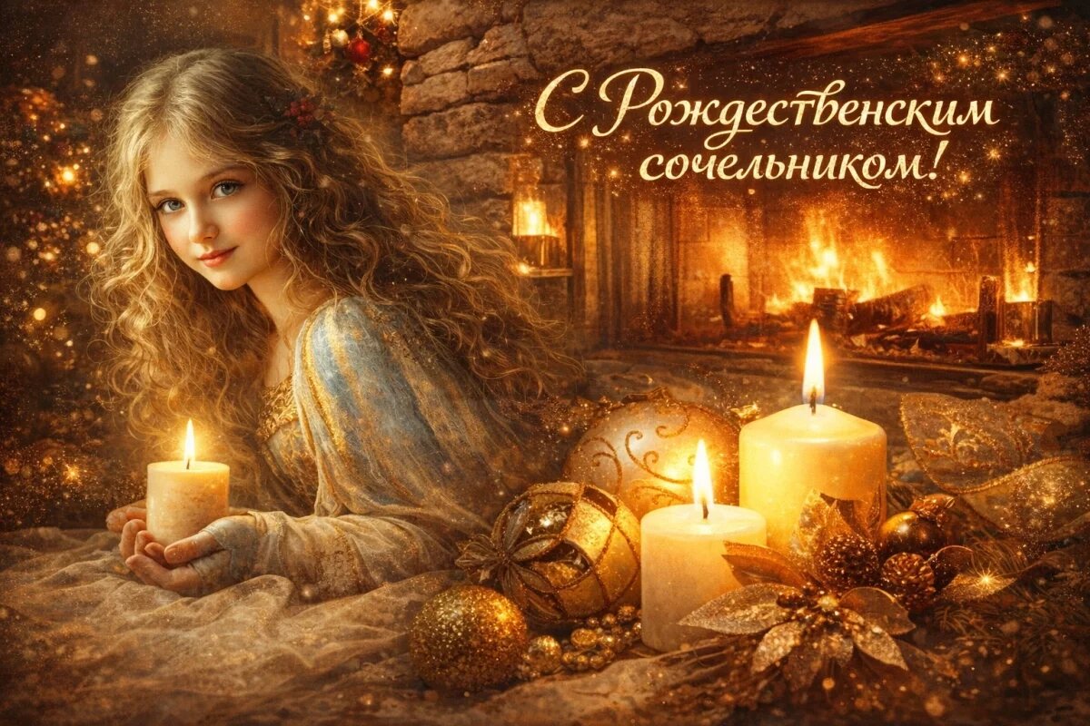    Открытки с Рождественским Сочельником 2026.