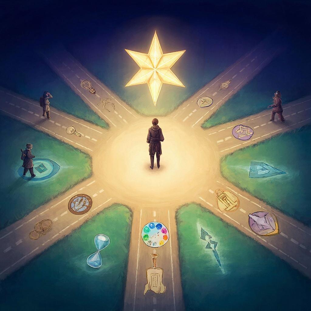 Аркан Звезда многогранен. Сколько путей, столько и выборов. Изображение создано нейросетью GigaChat