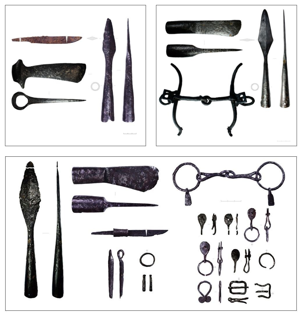 Комплекс мерянского вооружения из могильника Шелебово, VIII-X вв. Фото Института археологии РАН https://dzen.ru/a/aShF1-m8IVybdnOe.