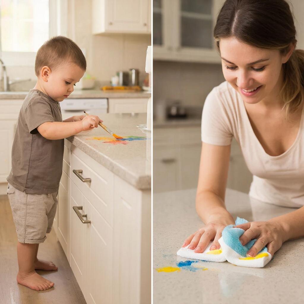 столешница из акрилового камня светлого цвета