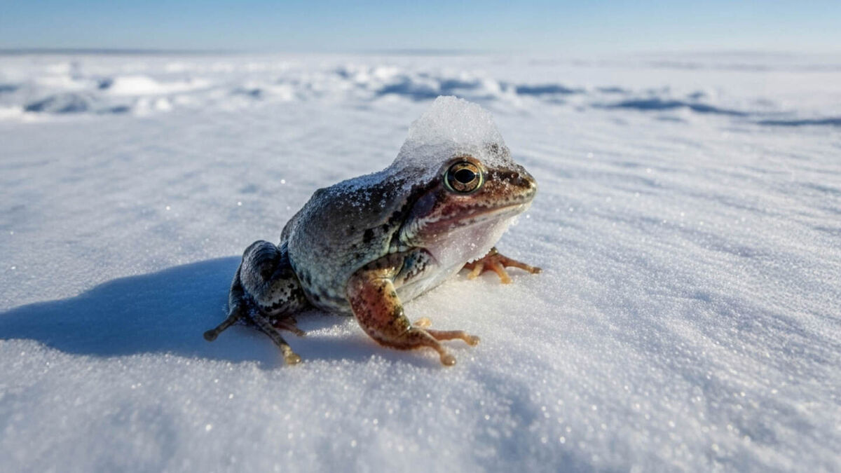     Фото: Kantong99/Shutterstock/FOTODOM  Перед зимой печень древесной лягушки начинает вырабатывать огромное количество глюкозы, которая концентрируется в клетках как природный антифриз