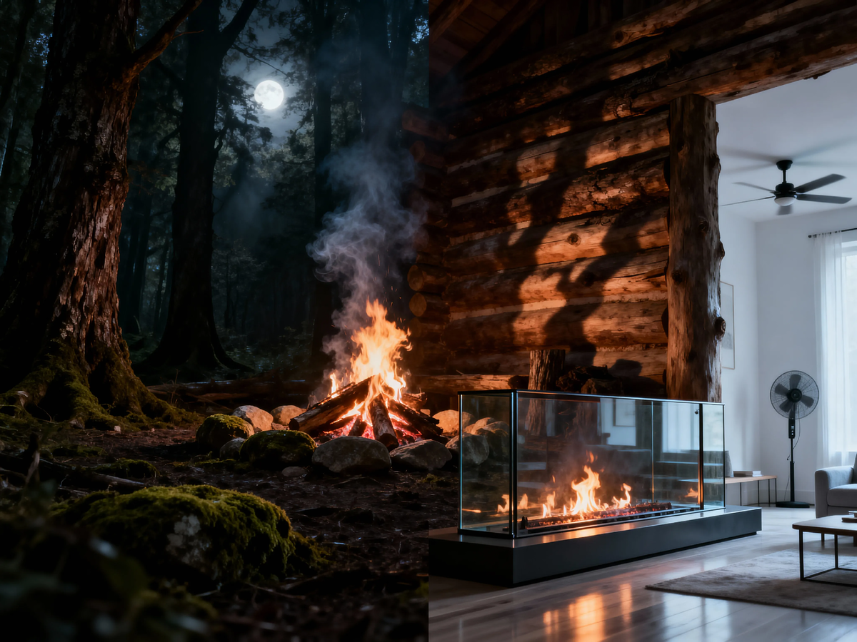 Представьте, что весь ваш мир заканчивается в пяти шагах от этой каменной пасти, изрыгающей жар и свет. Всё остальное — непроглядный холод и тишина, в которой скрипит сама смерть. Этот очаг был не интерьером, а границей между жизнью и небытием.