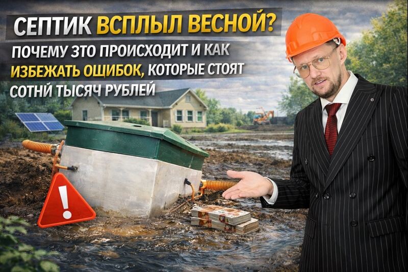 Септик всплыл весной? Почему это происходит и как избежать ошибок, которые стоят сотни тысяч рублей