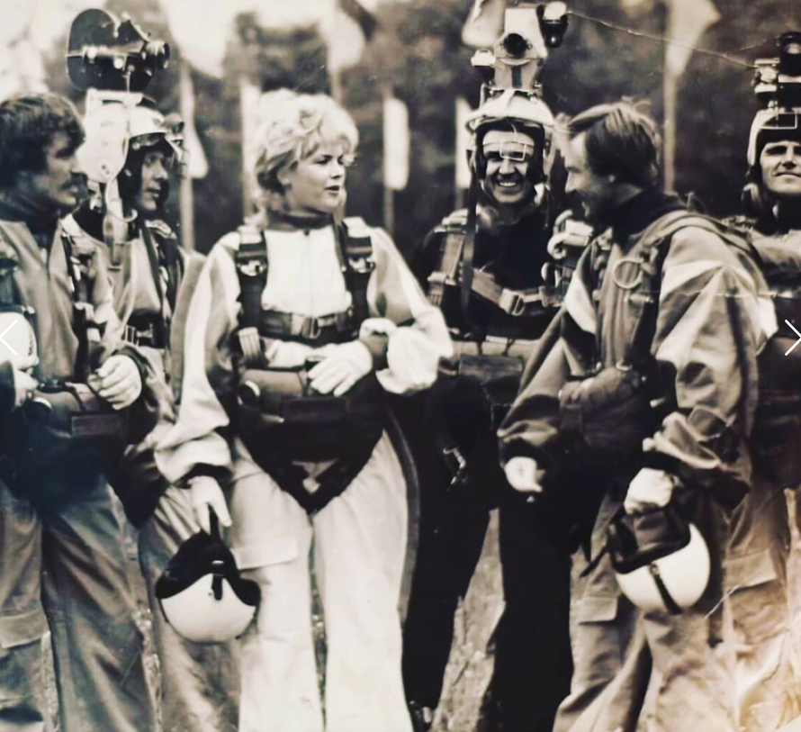 Александра Яковлева на съемках фильма «Парашютисты», 1984 год