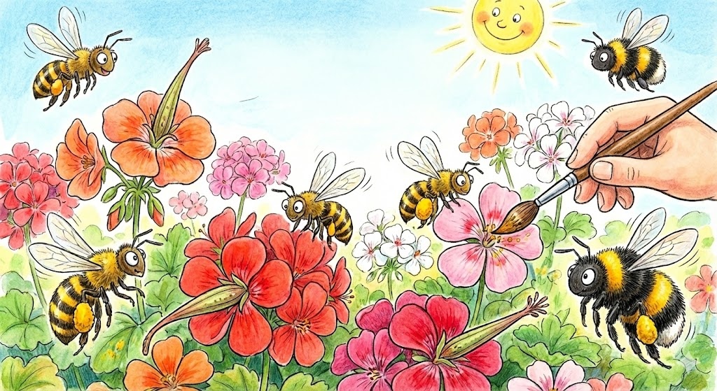 Пеларгонии и пчелки) И я)