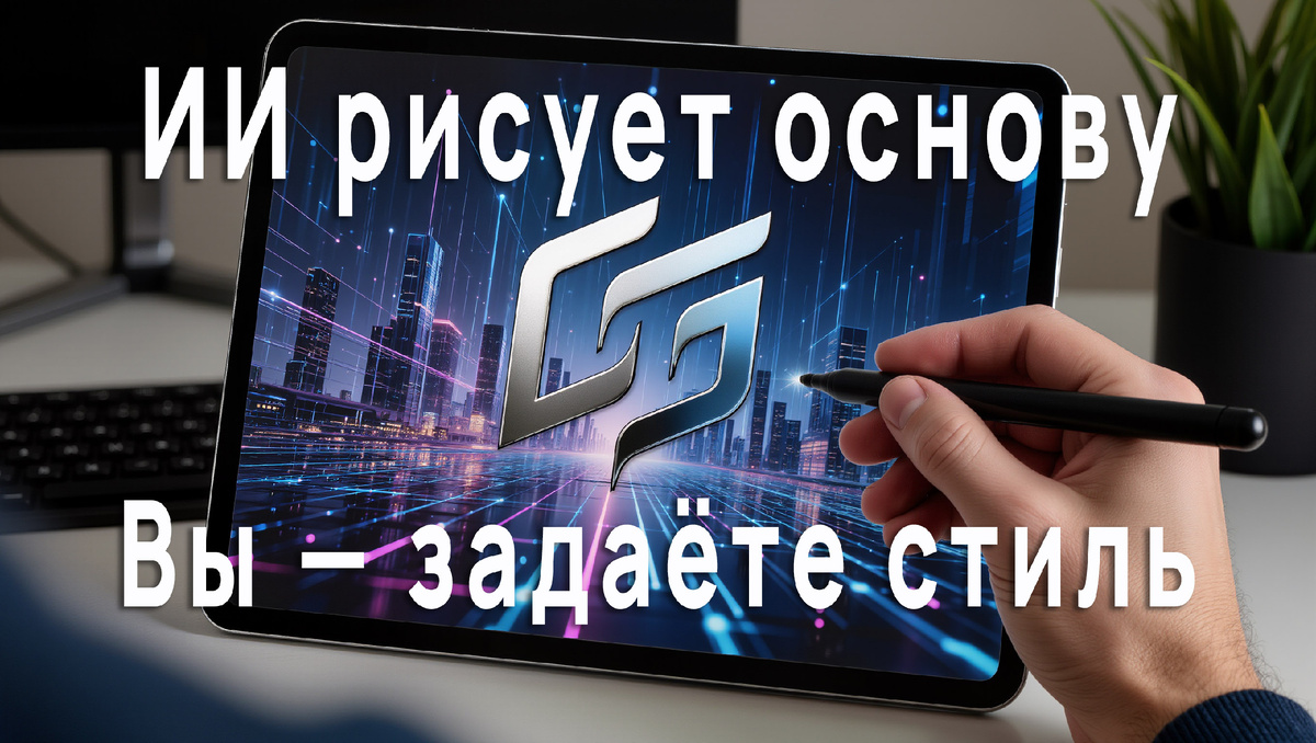 Совместная работа ИИ и дизайнера над визуалом.