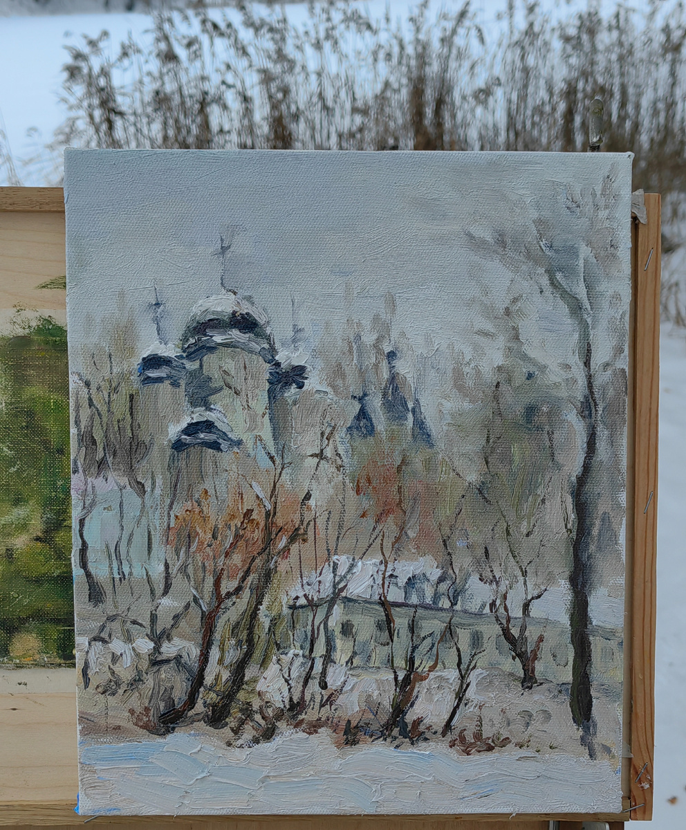 Егорова Елена, "Малые Вязёмы",  Этюд с натуры, 2025г, 30*25см, холст, масло. В наличии 