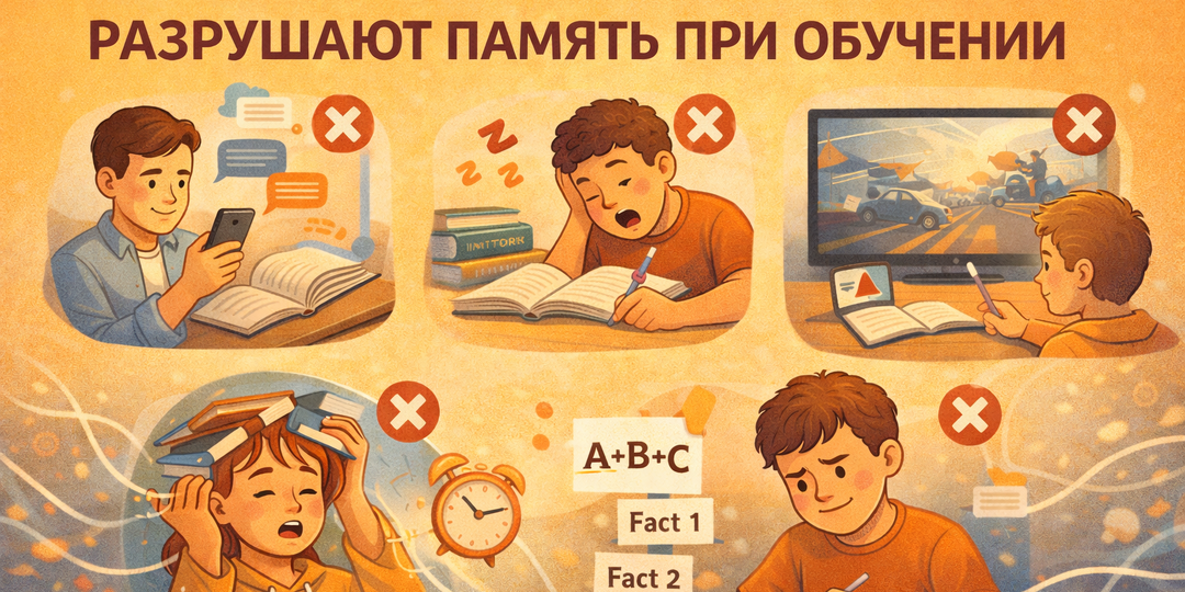 5 ошибок, которые незаметно разрушают память при обучении