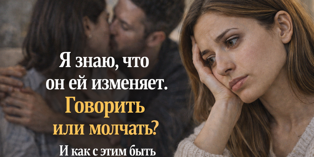 🤐 Я знаю, что он ей изменяет. Говорить или молчать?