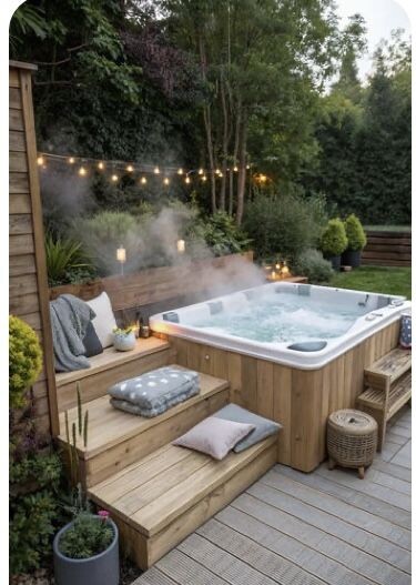 Уличное джакузи с подогревом воды