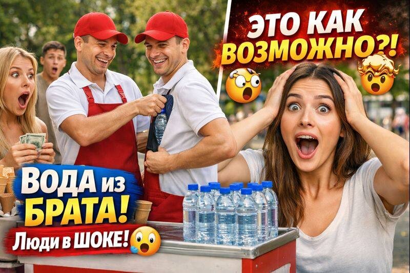 🧊💦 Взял бутылку… а она появилась ИЗ БРАТА! Люди в шоке 😱🤣