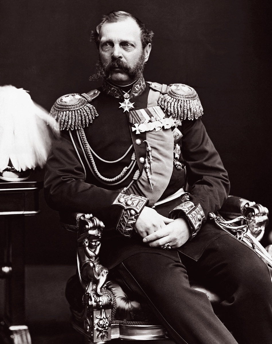Александр II Николаевич — император Всероссийский с 1855 года из династии Романовых, старший сын Николая I, один из организаторов и центральное лицо широкомасштабных либеральных преобразований — так называемых «Великих реформ».