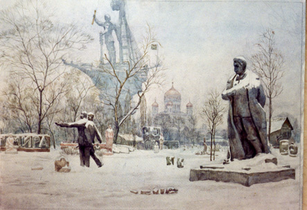 Пресняков М. А. Рубеж тысячелетий. 1998 г., бум., акв.