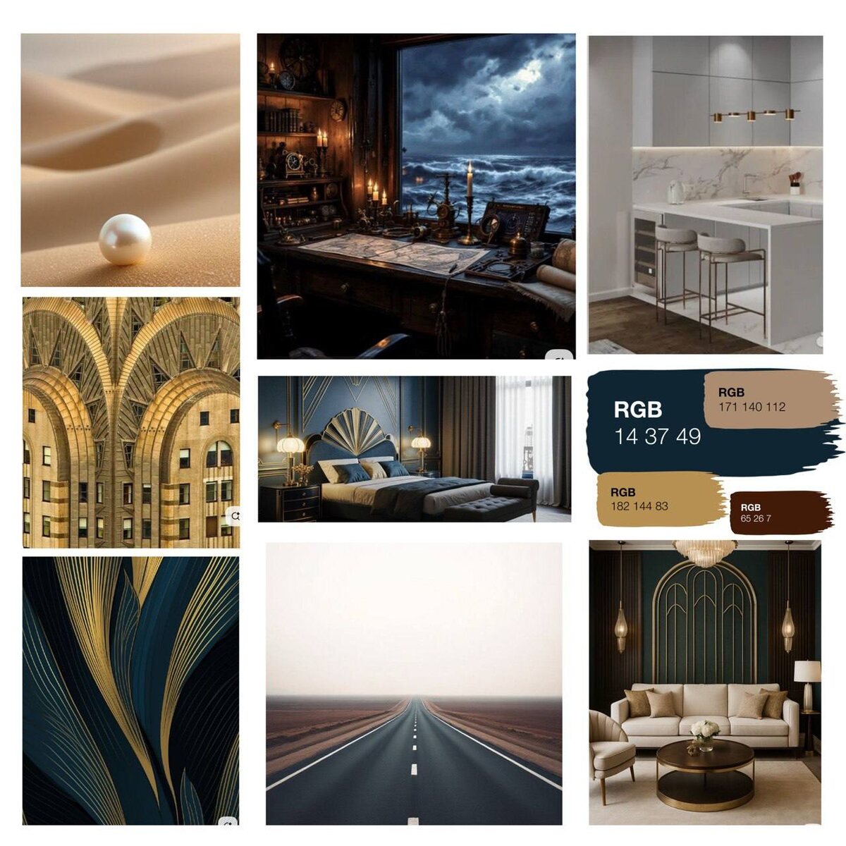 Конечно мы старались соединить современное и ардеко. Так на фоне стилизованных обоев мы поставили современную лаконичную мебель.