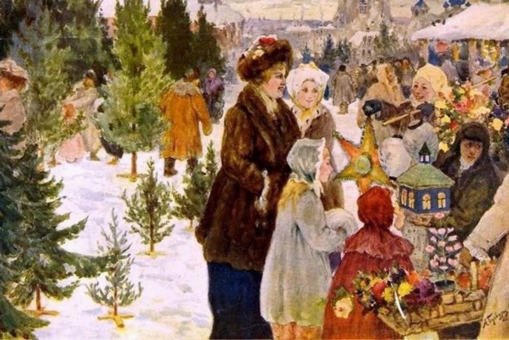    "Рождественский базар". А. А. Бучкури, 1906 г.