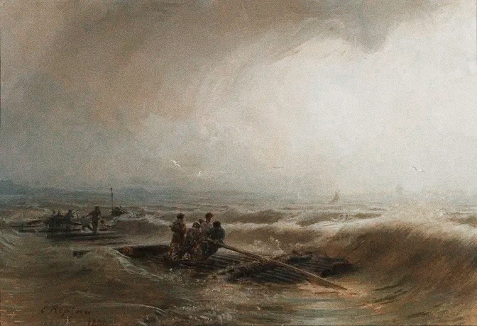 "Шторм на Волге", Илья Репин