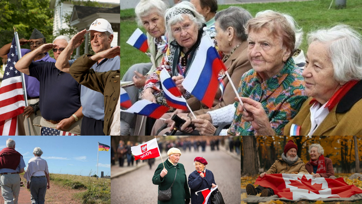 Пенсионеры России, США, Канады, Польши и Германии