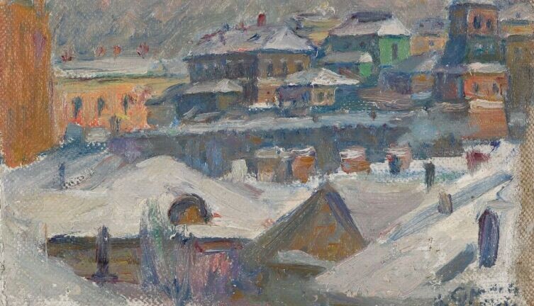    Зима на холсте. Как русские художники изображали метель? Суриков Василий Иванович, «Вид Москвы», 1908 г.