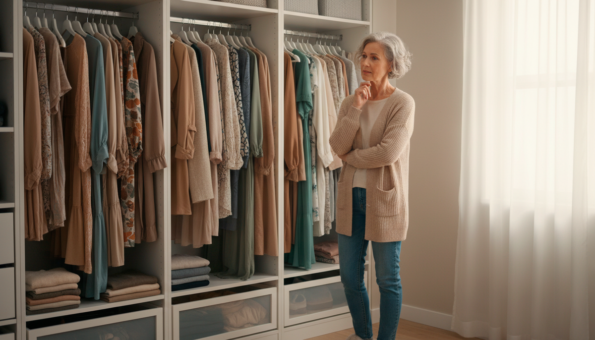 Знакомая картина? Полный шкаф одежды, а надеть нечего. Проблема не в количестве вещей, а в том, что многие из них безжалостно вас старят. Давайте разберёмся, какие именно.