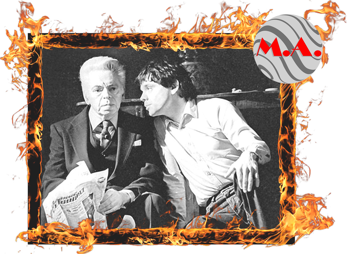 Аркадий Исаакович Райкин — советский эстрадный и театральный актёр, режиссёр, сценарист, юморист, с сыном