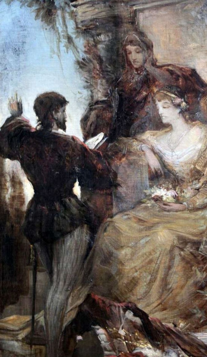 Картин с сюжетом "Тассо читает "Иерусалим" герцогине д'Эсте" существует великое множество. Вот вариант художника Ганса Макарта