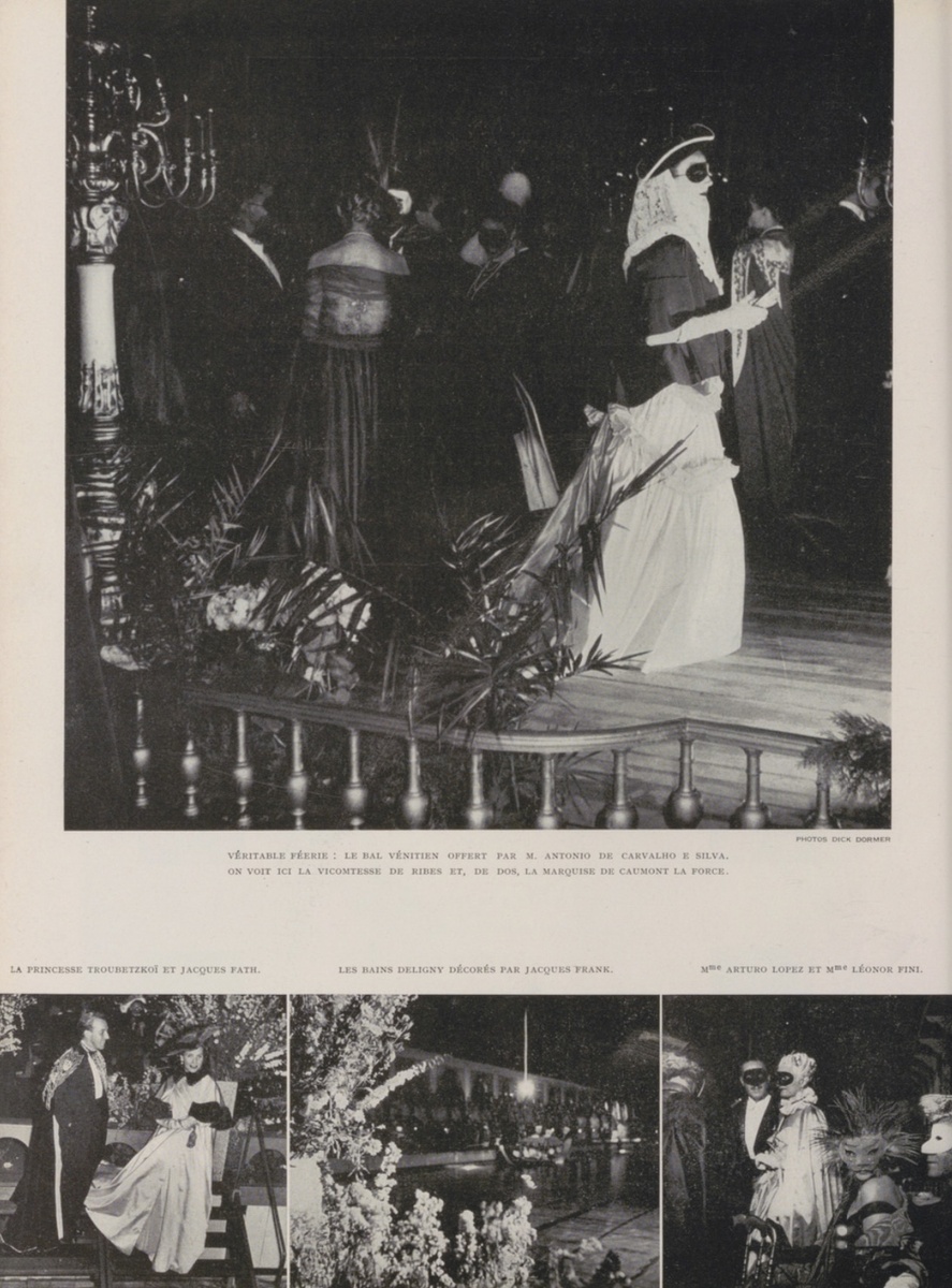 Vogue Paris / September 1948. Фотография с Венецианского бала, показывающая гостей в костюмированных нарядах