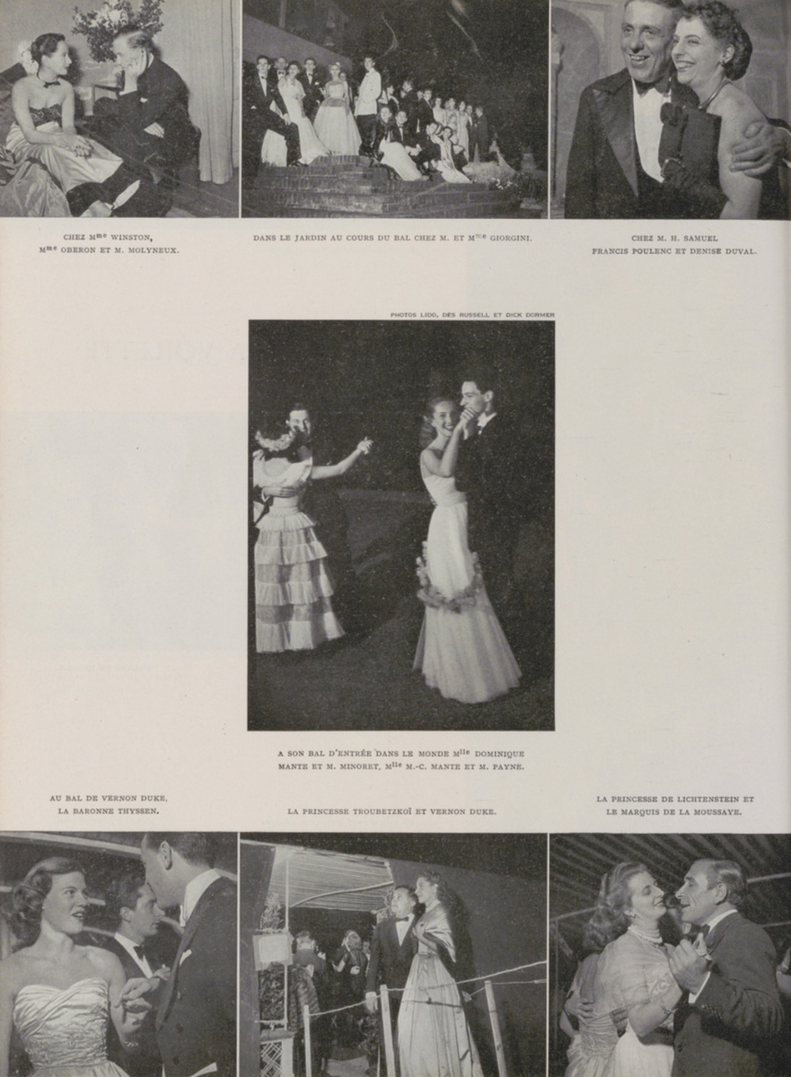 Vogue Paris / September 1948. Кадр с садового приема, где светская беседа предстает как искусство