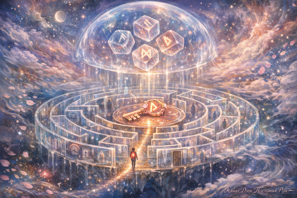 Лабиринт страха и руна Перто: магическое гадание на рунах о судьбоносном жребии, выборе пути и тайных поворотах вашей судьбы