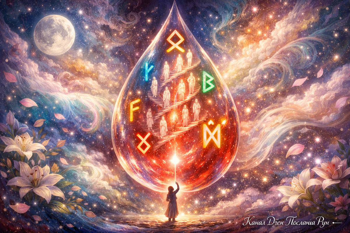 «Род за вашей спиной: рунический расклад “Код крови” на связь с предками и родовую силу. Узнайте, какие дары Рода открывают для вас руны Феху, Лагуз, Отила, Беркана, Гебо и Дагаз — руническое гадание для тех, кто чувствует зов предков.»