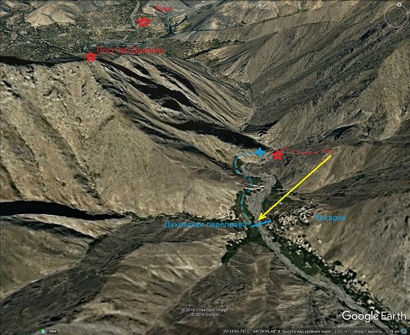 Желтая стрелка указывает направление нашего огня. 